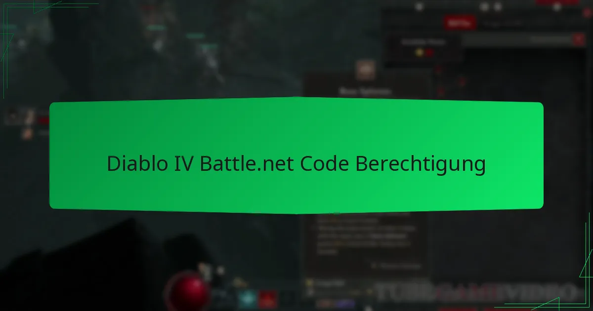 Diablo IV Battle.net Code Berechtigung