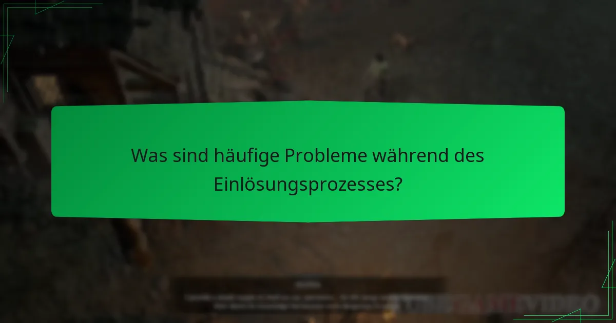 Was sind häufige Probleme während des Einlösungsprozesses?